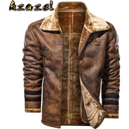 Russian Winter Mens Fur Wool Jacket Air Force Flight Mens Faux Fur Leather Jackets Oversized XXXXL Overcoat Velvet Streetwear