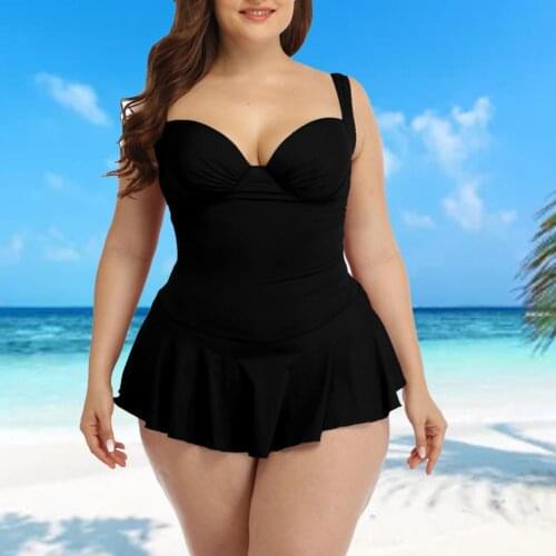 Summer Sexy Bathing Suit Women Solid Color Push Up Ruffle Hem Backless Swimsuit High Waist Swimwear Beach Party