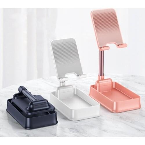 Metal Desktop Tablet Holder Foldable Extend Support Desk Mobile Stand Support Mount Adjustable Travel Portable Phone Holder