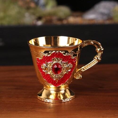 30ml Retro Metal Wine Glass Bar Dinnerware Beverage Wine Cup Gold European Style Home Bar Propitiate Water Cup