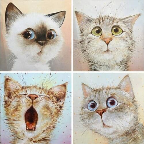 MomoArt Diamond Painting Cat Cross Stitch 5D DIY Diamond Embroidery Sale Animal Rhinestone Mosaic Home Decoration