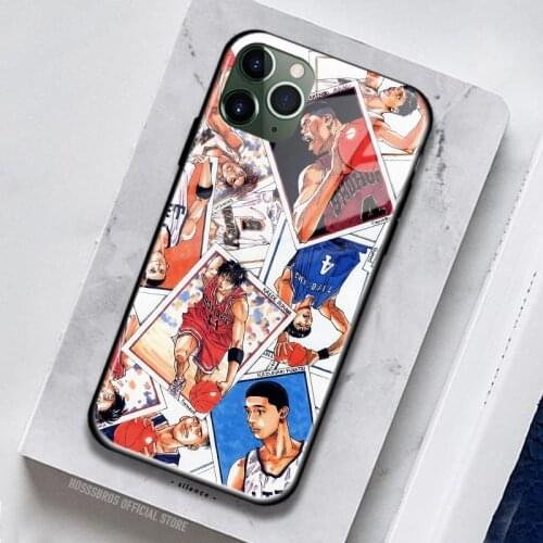 Slam Dunk Kainan Team Anime Soft Silicone Glass for IPhone SE 6 6s 7 8 Plus X XR XS 11 12 Mini Pro Max Phone Case Cover Shell