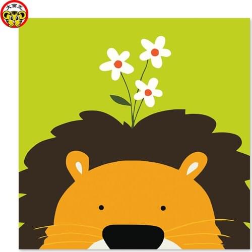 Painting by numbers art paint by number Lions flower on the head Small eyes lion Draw on canvas Digital Painting Famous painting