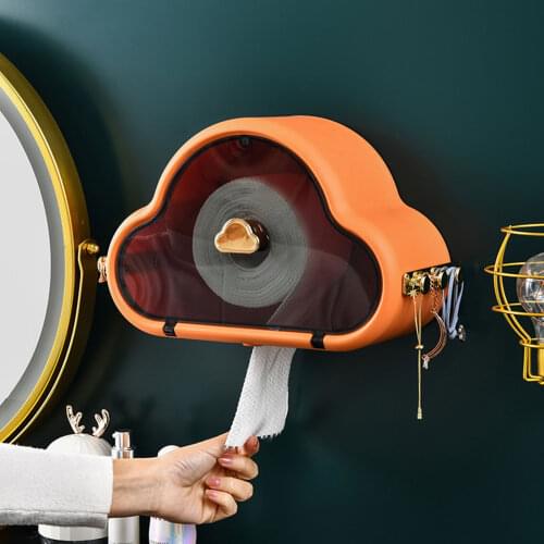 2021 NEW Wall-Mounted Tissue Box Toilet Paper Holder Creative Cloud Tissue Container Waterproof Storage Box Bathroom Organizer