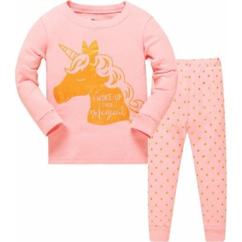 Animals girls clothing sets Long sleeve baby girls pajamas Owls hot selling tops + pants cotton sleepwear kids nightclothes