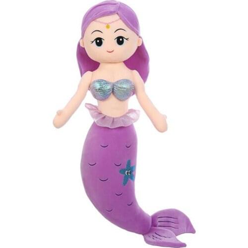 Girl Sleeping Pillow Children Plush Stuffed Toy Birthday Gift Cute Mermaid Fish Doll