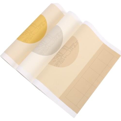 Half Ripe Calligraphy Xuan Paper Thicken 8sheet Tradtional Chinese Batik Xuan Paper 34*138cm Chinese Paper Letterhead with Grids