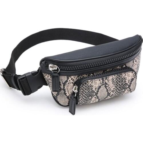 Mihaivina White Fanny Pack For Women Waist Bag Belt Serpentine Waist Pack Purse Case Leather Belt Bags 2019 Running Chest Bag
