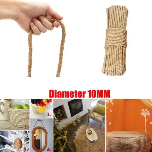10mm Thick Rope Strong Natural Rope, Jute Rope for Craft Rope/Cat Scratching Rope/Garden Bundling