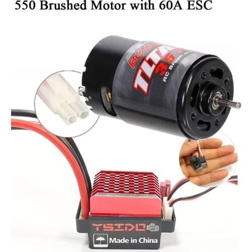 550 Brushed Motor 12T 21T 29T 35T 60A ESC for 1:10 RC Crawler Axial SCX10 AXI03007 JL 90046 Traxxas TRX4 TRX6 RC Car Boat Parts