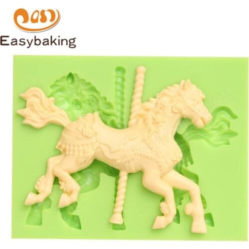 Sugarcraft Cockhorse Fondant Silicone Mold Cake Decorative Mould High Quality Bakeware for Art and Craft Polymer Clay