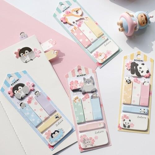 Cute Panda Penguin Cat Dog Memo Pad Sticky Notes School Office Supply Notepad