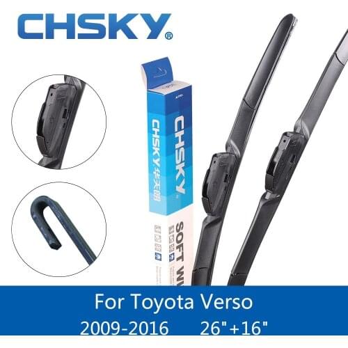 CHSKY Car Windshield Wiper Blade for Toyota Verso 2009 2010 2011 2012 2013 2014 2015 2016 Fit Hook Arms 26"&16" Windscreen Wiper