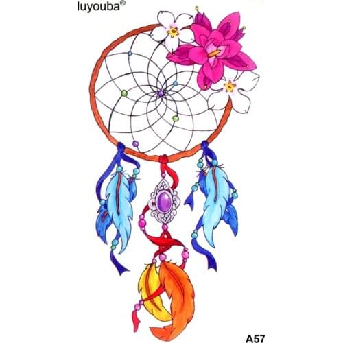 Beautiful dream catcher waterproof temporary tattoos Men Fake Tattoo Body Tattoo Stickers Henna Tatoo women temporary tattoo