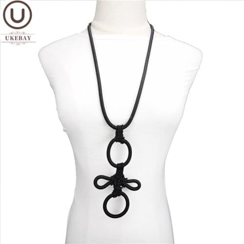 UKEBAY New Handmade Chinese Knot Pendant Necklaces For Women Long Statement Necklace Goth Wedding Accessories Luxury Jewelry