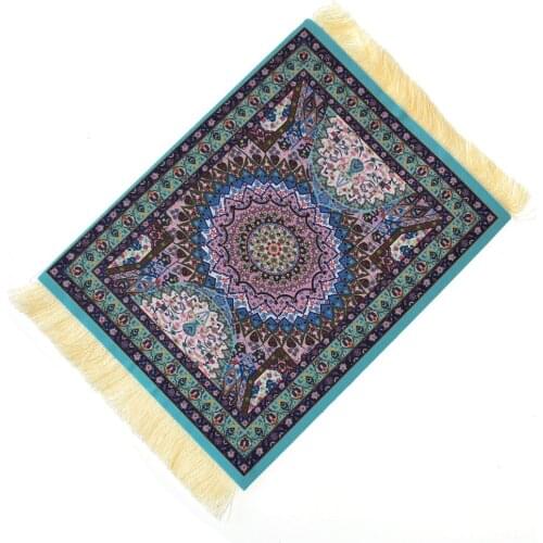 XgzPersian Mini Woven Table Mat Mouse Pad, Retro Style, Carpet, Cup, Laptop, Fried Home Office Desk Decoration Crafts