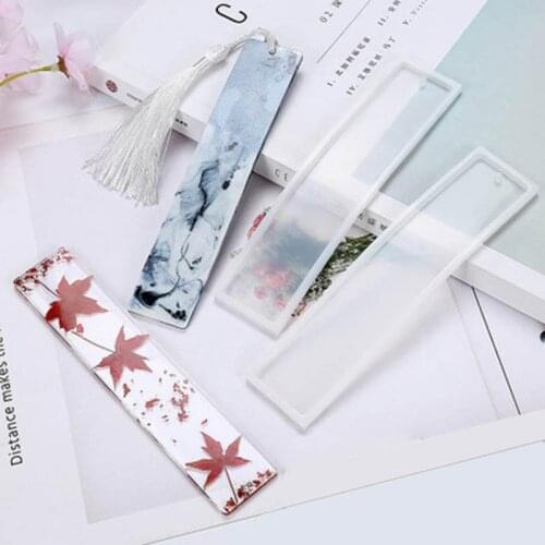 1Pcs Silicone Resin Bookmark Mold Dried Flower Uv Epoxy Molds DIY Rectangular Bookmark Decoration Crafts Jewelry Making Tools