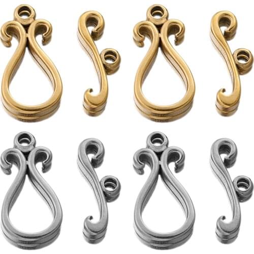 4Sets Gold Stainless Steel Cloud OT Clasps Hook Toggle Clasps Connectors for Bracelet Necklace Clasp DIY Jewelry Making Supplies