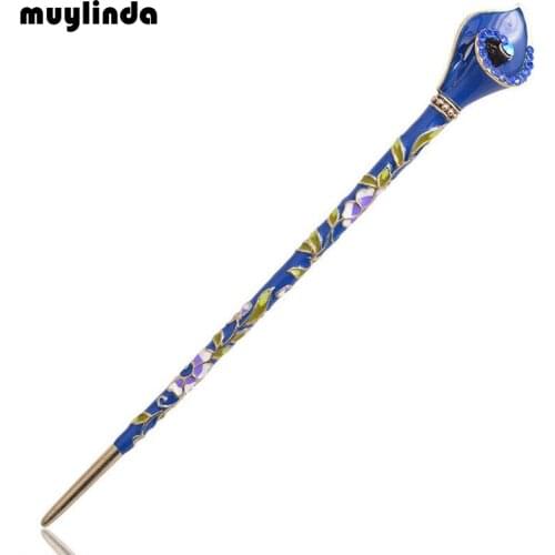 Muylinda Chinese Style Tulip Flower Hair Stick Enamel Hairpin Clip Vintage Hair Accessories Women