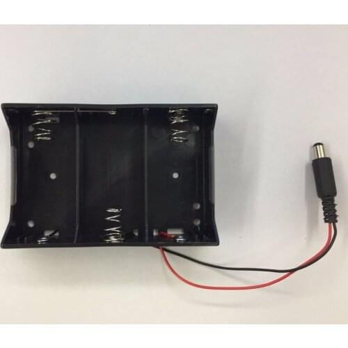1pcs/lot 3 Pack D Size Battery Case Holder 3 x 1.5V Battery Storage Box with 5.5*2.1mm DC Plug