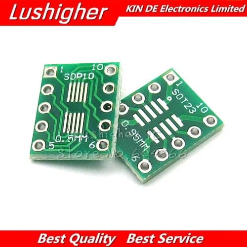 10PCS SOT23 MSOP10 UMAX To DIP10 Transfer Board DIP Pin Board Pitch Adapter New
