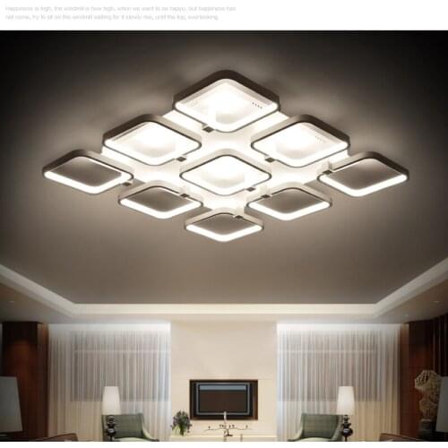 2016 Post-Modern Creative Rectangle PMMA Shades Material Led Iron Ceiling Chandelier