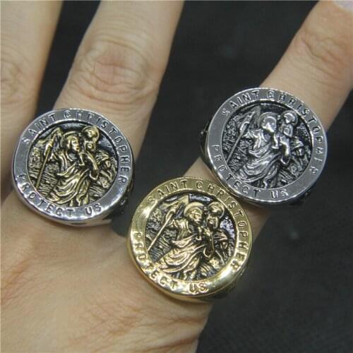 2020 Newest Fashion 3 Color Round Mens Ring 316L Stainless Steel Cross Cool Ring