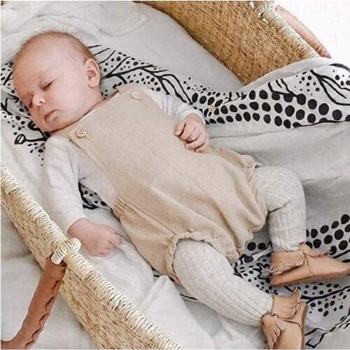 2021 baby summer clothing newborn baby baby boy girl tights jumpsuit cotton and linen sling triangle dress halter 0-18M