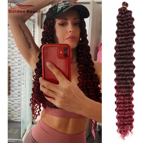 22Inch 28Inch Deep Twist Braiding Deep Wave Crochet Braids Blonde Pink Grey Synthetic Hair Extensions For Russian Blondes Women