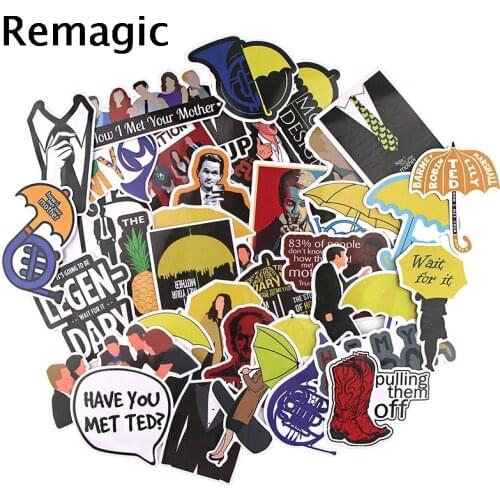 37pcs How I Met Your Mother Cartoon scrapbooking Stickers packs Waterproof Skateboard Suitcase Guitar Graffiti decals Kid Toy