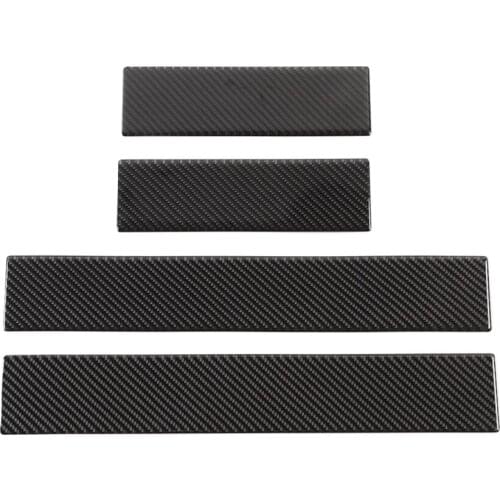 4Pcs Real Carbon Fiber Car Door Sill Plate Stickers For Jeep Grand Cherokee 2011+ Auto Styling Moldings