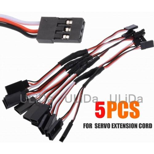 5x RC Servo Extension Cord Cable Wire Male to Male 300mm Lead New Sale Y Cable