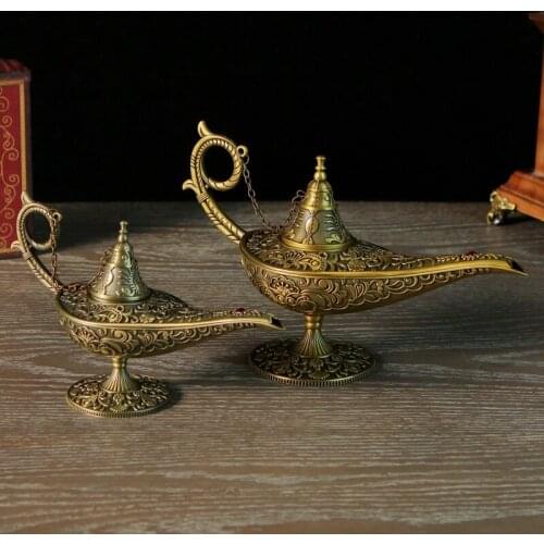 Arabian Nights Aladdi and the magic lamp Creative alloy Retro-vintage Relocation Gift Arabic Handicraft Fairy home decor