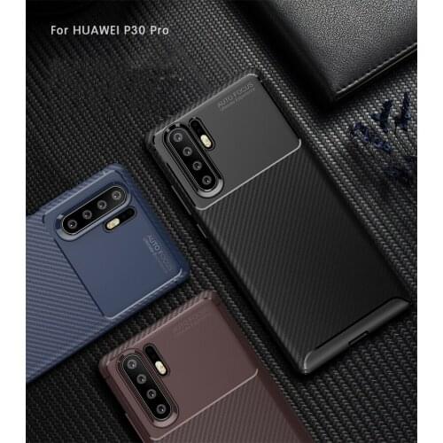 For Huawei P30 Pro Case Soft Silicone Carbon Fiber Phone Protection Back Cover Shockproof Case For Huawei P30 Pro