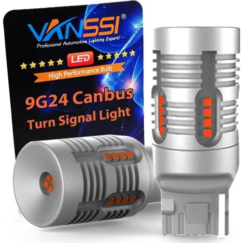 T20 7440 WY21W Car LED Canbus Built In Resistor Anti Hyper Flash Yellow 1156 Ba15s P21W Bau15s PY21W Error Free Signal Light