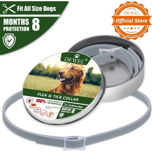Dewel Dog Collar Anti Flea Mosquitoes Ticks Insect Waterproof Herbal Pet Collar 8 Months Protection Dog Accessories