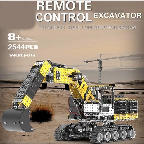 DIY 2.4G RC Car Stainless Steel RC Excavator DIY Car Engineering Car Construction Car