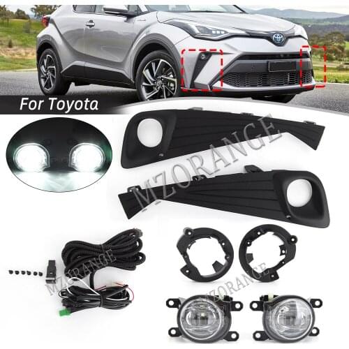 For Toyota CHR C-HR 2016 2017 2018 2019 2020 LED Car Fog Light Headlight Fog Lights kit Cover Grill frames Fog lamps Covers