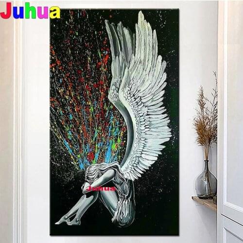 Diamond Embroidery Fantasy Angel Wing Picture Of Rhinestones Full Square 5d Diy Gothic Painting Cross Stitch Darkness Watercolor