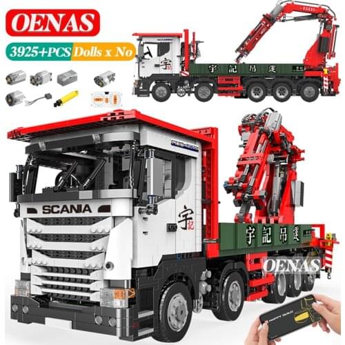MOC City Technic Technique Car APP RC Motorized Crane Vehicle Truck Model Building Block Kits Assembly Boys Kids Birthday Gift