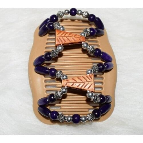 Purple silver leaves beads magic comb 20 pcs/lot classical comb easy updo special comb