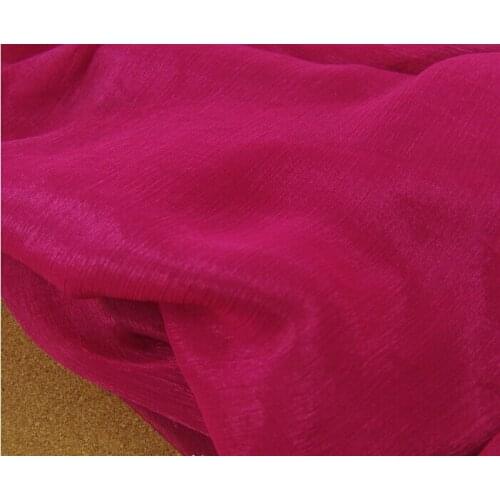 3 meter 150cm 59" width rose red crinkle shot-silk chiffon crepe fabric summer dress dance skirts screen material MM187
