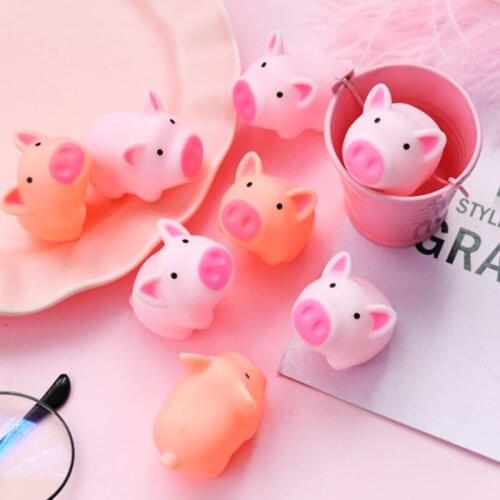 Cute Rubber Piggy Baby Toys Toddler Boys Girls Bathroom Fun Anti-stress Squeaky Cartoon Pig Play Water Bath Toys For Kids Gifts
