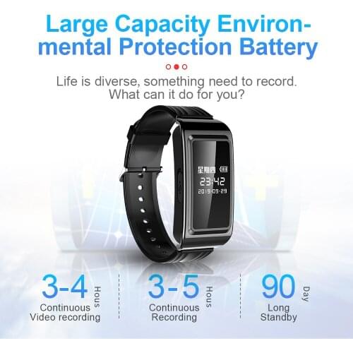 Mini Digital Camera 1080P Smart Watch HD Video Recording Micro Cam Sports Voice Recorder Business Wristband 128G/256GB
