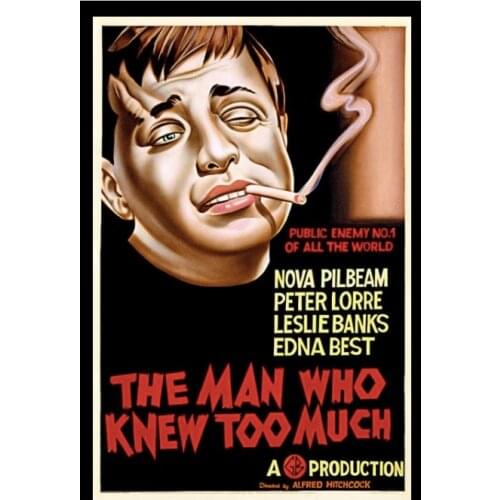 THE MAN WHO KNEW TOO MUCH (1934) Classic Movie Old Film Retro Vintage Poster Canvas Painting DIY Wall Paper Home Decor Gift