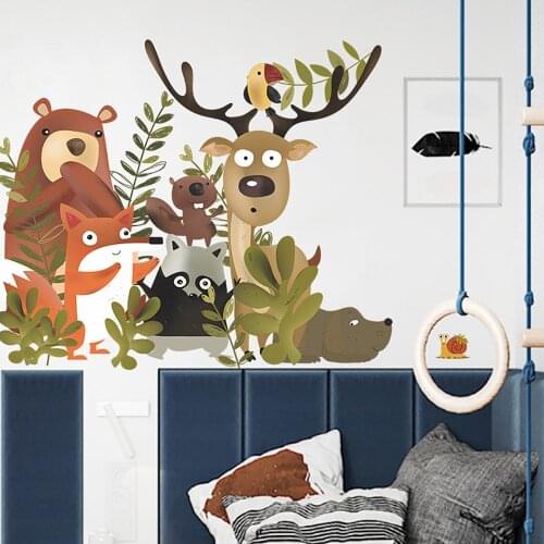 Animal Cartoon Style Wall Sticker Bedroom Kindergarten Mural Home Decoration Convenient Non-toxic Durable Pretty Ornament