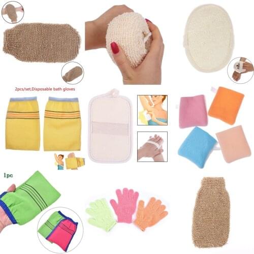 Natural Exfoliating Scrubber Body Bath Scrub Glove Exfoliating Body Facial Tan Massage Glove Exfoliator Glove Bath Shower Wash