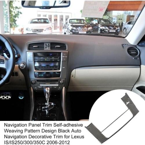 Navigation Panel Trim Self-adhesive Weaving Pattern Black Auto Navigation Decorative Trim for Lexus IS/IS250/300/350C 2006-2012
