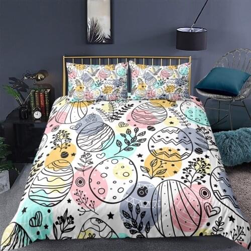 Easter 3D Rabbit Easter Egg Pattern Printed Duvet Cover Bedding Set Pillowcase Soft Bedspread Single Queen Size Home Textiles