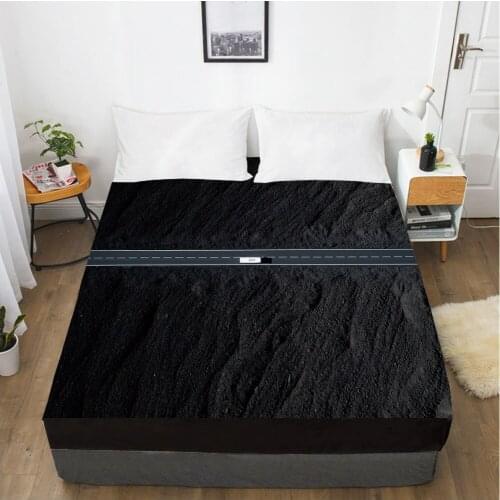 Elastic fitted sheet bed sheet With An Elastic Band 150x200/180/200/160x200 Mattress Cover Bed cover 1pc Black highway